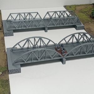 20th Century European Steel Bridge - Available in Two Versions, Modular and Extendable, Bridge FoW, Bridge Bolt Action, H0 Diorama, 28mm