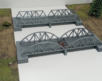 20th Century European Steel Bridge - Available in Two Versions, Modular and Extendable, Bridge FoW, Bridge Bolt Action, H0 Diorama, 28mm