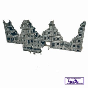 Berlin Houses Destroyed + Tram, Western Front WWII - Available in 15mm/H0/20mm/28mm/35mm, 3DPrint Terrain, Tabletop Wargames, Dioramas