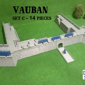 Vauban, Set C - Printed terrain model for tabletop wargames, historical secenics, 3D Printed Terrain WWII, 15-20- 28mm