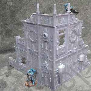 Factory  Ruins  Gothic- 3D Printed terrain model for tabletop wargames, Scifi Scenography, 28mm Miniature wargames, 3D Printed Terrain 40K
