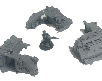 Rhino Destroyed - Available 3 Sets,  Scatter Terrain 30K, Vehicle Destroyed, 28mm Miniature Wargames, Strong Point, Terrain 40K, 28-32mm