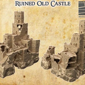 Ruined Old Castle - Fantasy Scenery /Castles, Keeps, Temples, Available in 32mm/28mm/20mm/15mm, DND, Dungeons and Dragons, Old World