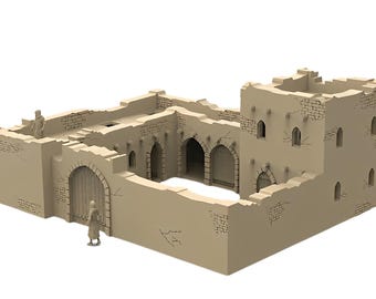 Rural Desert Building - Medieval Diorama, Model Medieval, Medieval Terrain, Euorpean Terrain,  Available in 32mm/28mm/20mm/15mm,