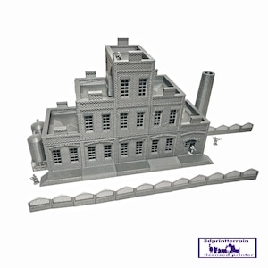 The Brewery, Factory WWII: beschikbaar in 15 mm/H0/20 mm/28 mm/35 mm, 3D-printterrein, tabletop Wargames, historische diorama's, fabrieksterrein