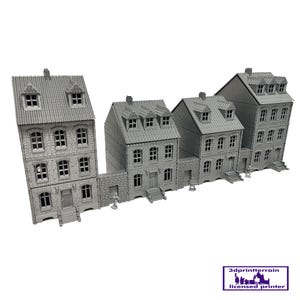 Worker Houses, Germany - Center Europe WWII, Available in 15mm/H0/20mm/28mm/35mm, 3DPrint Terrain, Tabletop Wargames, Historical Dioramas
