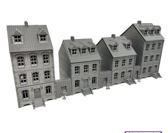 Worker Houses, Germany - Center Europe WWII, Available in 15mm/H0/20mm/28mm/35mm, 3DPrint Terrain, Tabletop Wargames, Historical Dioramas