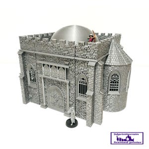 Budynek sakralny - średniowieczny stół i modelowanie, model dioramy średniowieczny, średniowieczny teren, fantastyczny teren, stary Warhammer, 28 mm