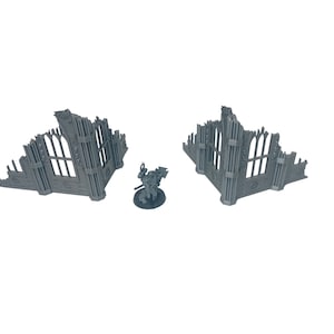 Deux petites ruines gothiques, Ruine B - Disponible en 2 jeux, bâtiment gothique en ruine, secteurs impériaux, jeux de guerre miniatures 28-32 mm