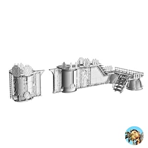 Gaming Set 4 - Sector Mechanicus, Zona Mortails, Kill Team Terreno modular impreso en 3D, Manufactorium