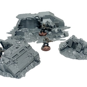 Bundle of Destroyed Battlefield Vehicles Scenery Scatter Terrain - Availabe in 28/32mm, Rhino, Lanraider, Dreadnougth, 40K, Package Vehicles