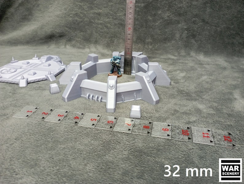 Modèle de terrain imprimé en 3D Bunker d'infanterie pour wargames de table, scénographie scifi de bunker, wargames miniatures de 28 mm, terrain imprimé en 3D image 2