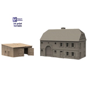 Hunsruck Farm, Germany, Western Front WWII - Available in 15mm/H0/20mm/28mm/35mm, 3DPrint Terrain, Tabletop Wargames, Historical Dioramas
