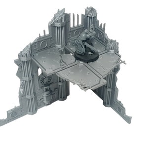 Medium Gothic Ruin, Ruin N - Printed terrain model for tabletop wargames, Scifi Scenography, 28mm Miniature wargames, 3D Printed Terrain 40K