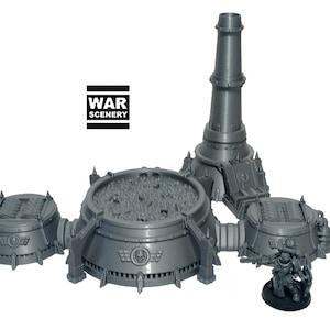 Crematorium + Food Processing SIlo - Industrial Grimdark Terrain, Wargarmes, Designed by War Scenery, Scifi Terrain, 3D Printed Terrain 40K