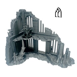 Corner Ruin B, 2 Story - Tulipa Infested Planet, Tyranid Terrain, Alien Terrain, Sci- Fi Alien Scenery Terrain, 28mm/32mm Miniature Wargames