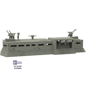 Coastal Heavy Battery, WWII - Available in 15mm/H0/20mm/28mm/35mm, 3DPrint Terrain, Tabletop Wargames, Bunker WWII Dioramas