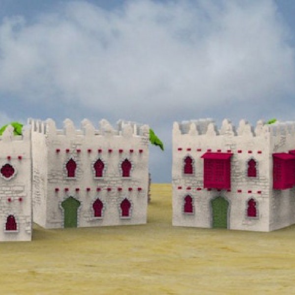 Houses Arab Style - Colonial Period Europe North/South Africa Dioramas, Available in 15mm/H0/20mm/28mm/35mm, 3DPrint Terrain