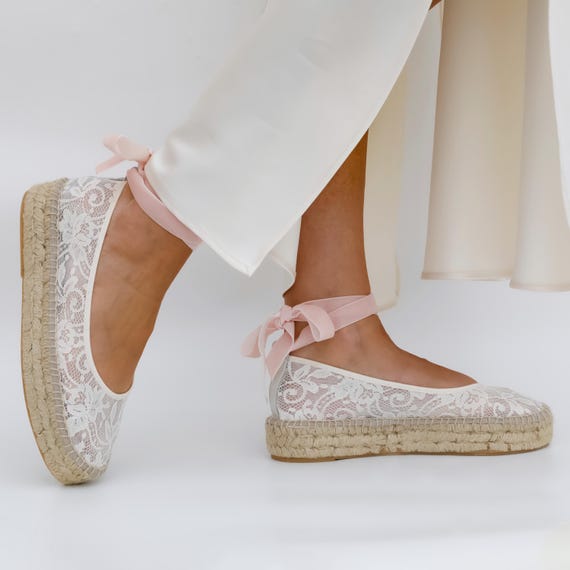 Espadrille Chaussure Mariee Boheme Espadrilles Plates De Mariage