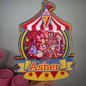 Digital Circus Cake Topper, 3D Layered Party Decor Inspired TADC Bild 12