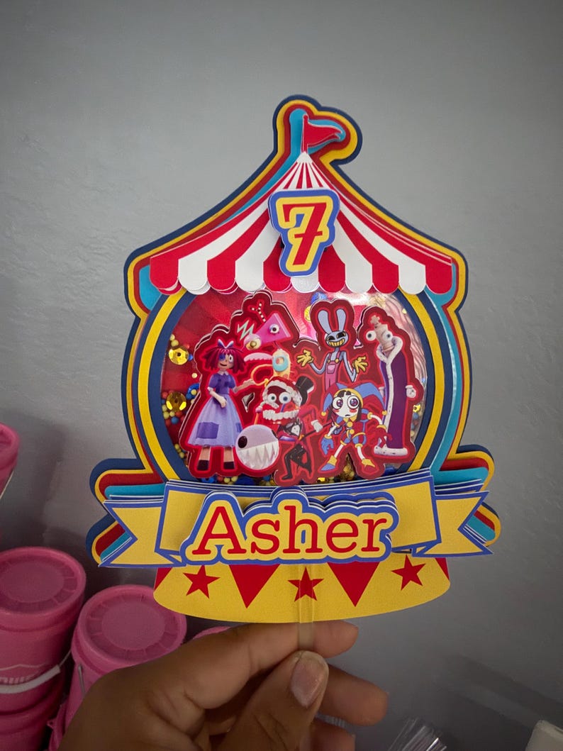 Digital Circus Cake Topper, 3D Layered Party Decor Inspired TADC Bild 12