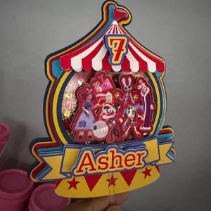 Digital Circus Cake Topper, 3D Layered Party Decor Inspired TADC Light Up Shaker