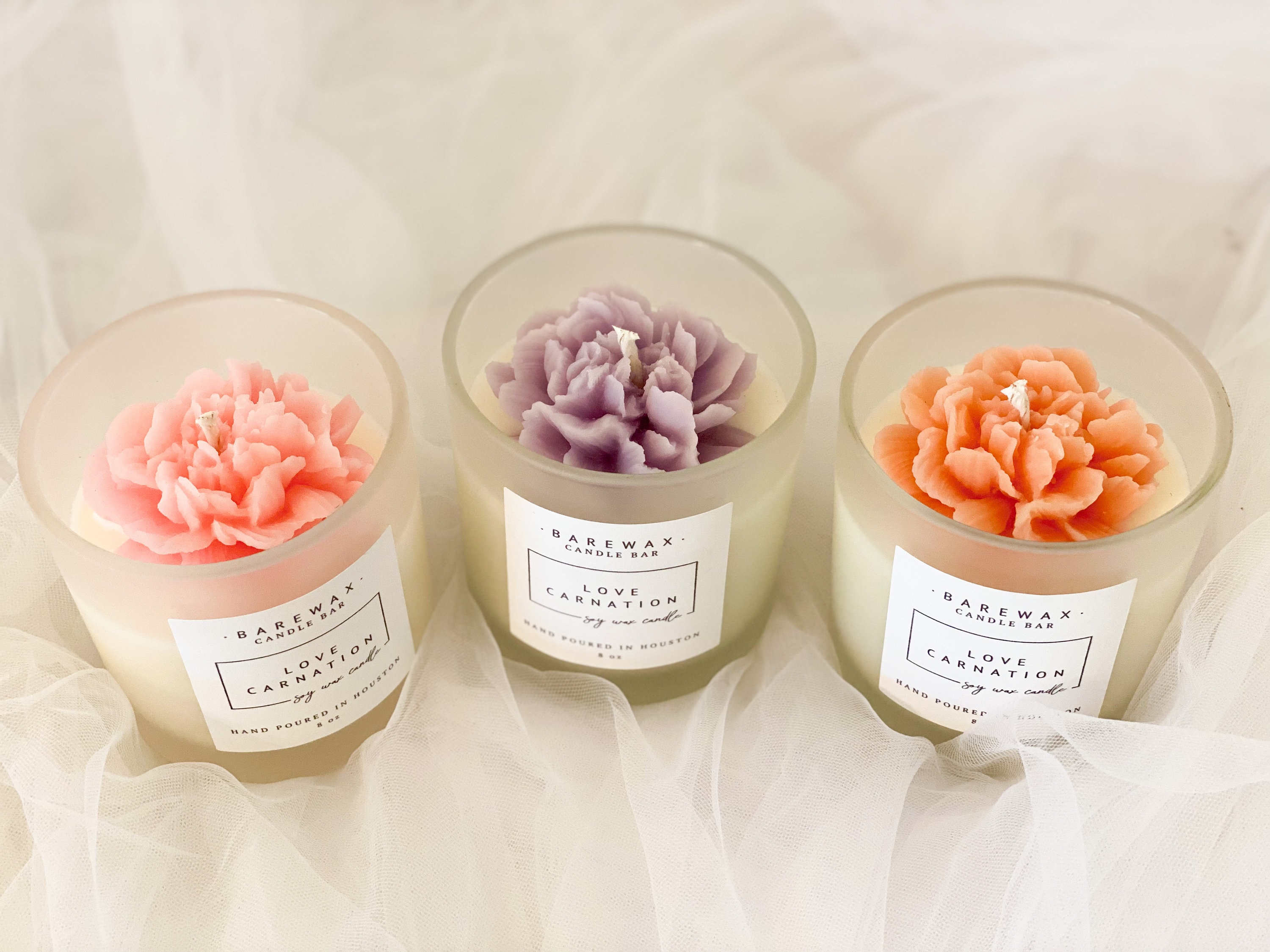 Carnation Flower Candle | Soy Wax Candles | Decor Candles | Scented Candles  | Favors | Gift Ideas | Home Decor | Customized Gift