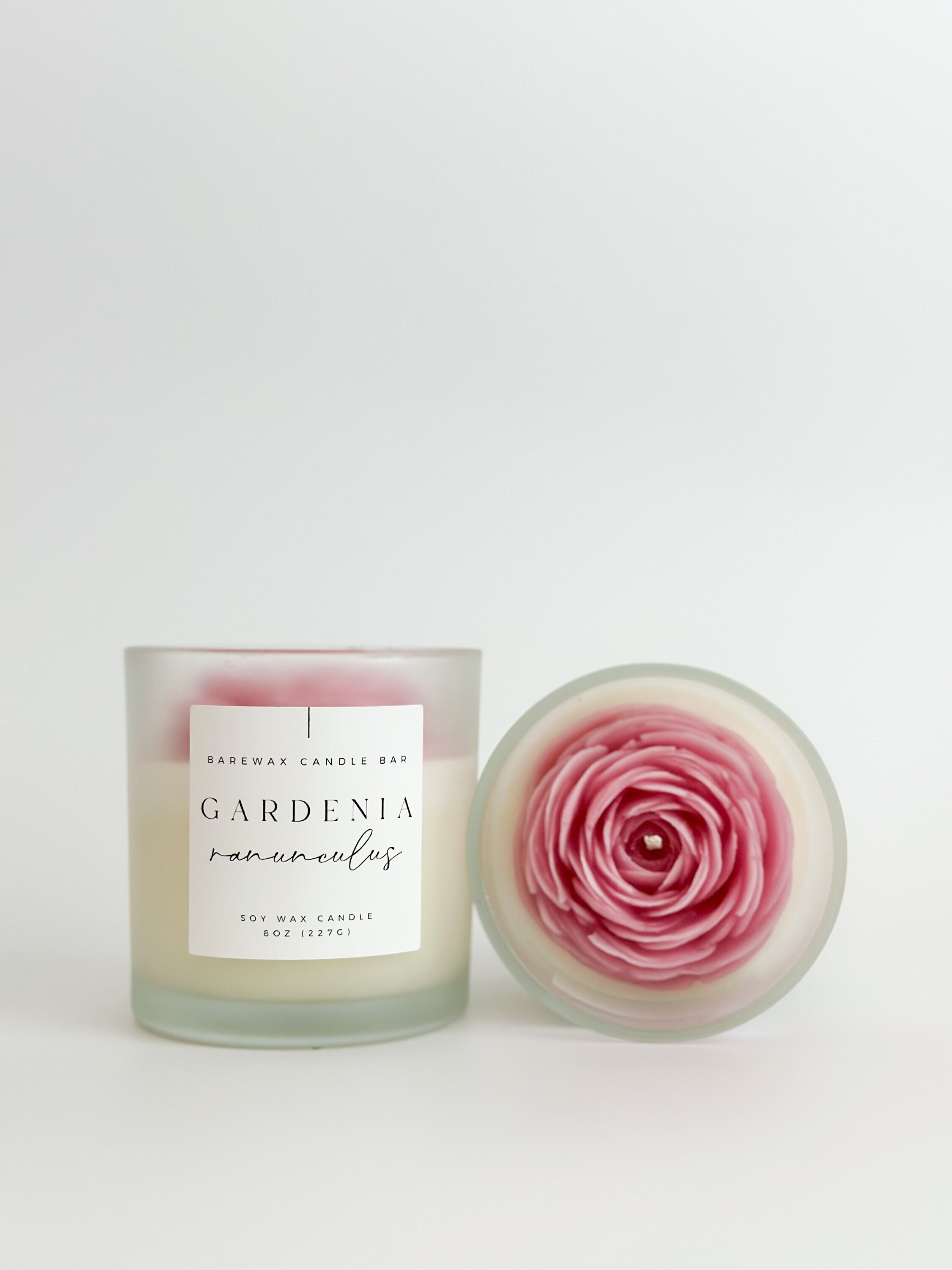 Ranunculus Flower Candle Gardenia Scented Soy Candles Etsy