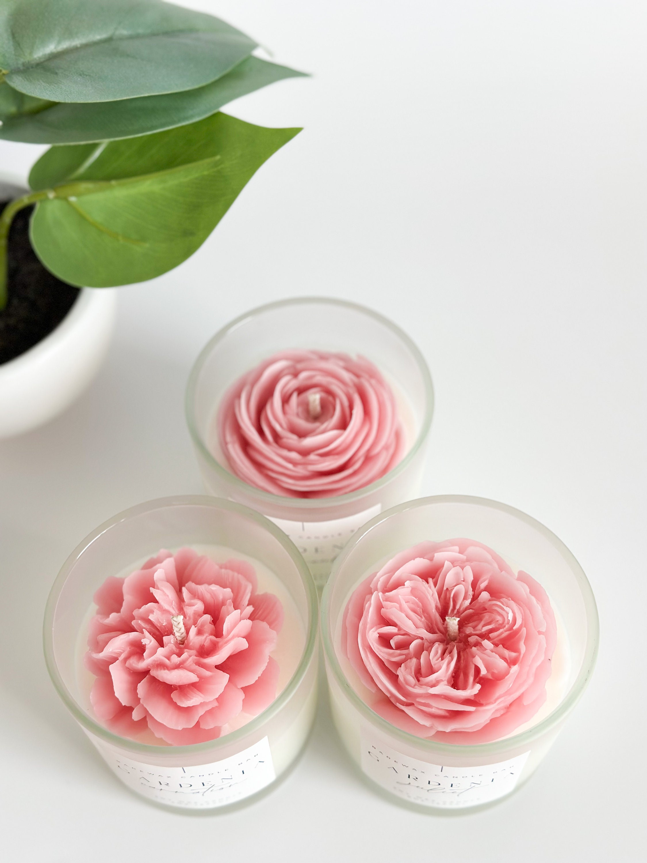 Ranunculus Flower Candle Gardenia Scented Soy Candles Etsy