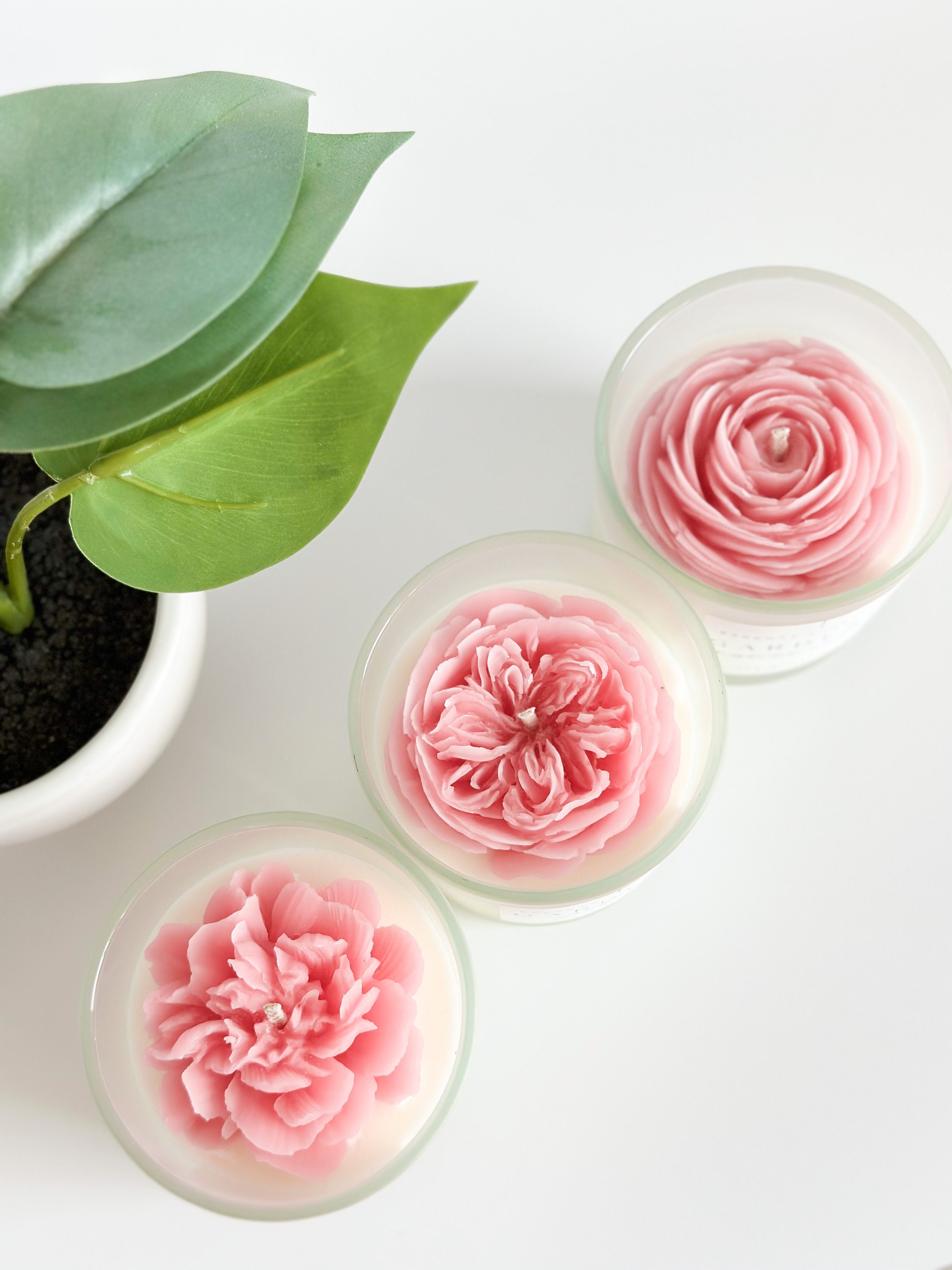 Ranunculus Flower Candle Gardenia Scented Soy Candles Etsy