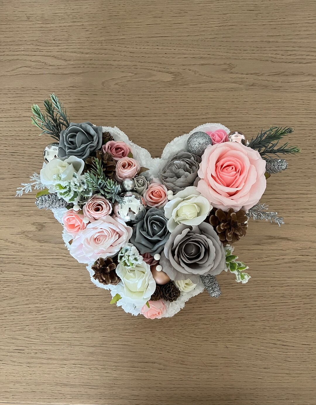 Christmas Wreath Grave Memorial Funeral Flowers Pinecones Baubles Etsy UK