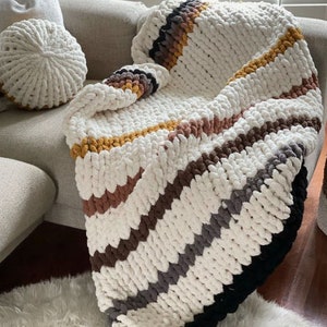 Handmade Chenille Chunky Knit Blanket | Home Decor | Soft & Comfy | Perfect Gift for Anyone | Available in Multiple Colours | 40x60 Inches