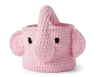 Handmade Crochet Elephant Basket | Baby Room Decor | Available in Multiple Colours | Perfect Gift for Baby Shower