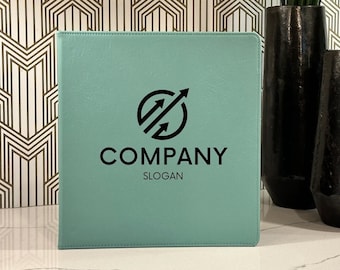 Carpeta de tres anillas de polipiel personalizada: regalo corporativo grabado