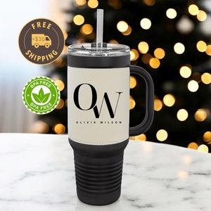 Personalized Laser Engraved Tumbler With Custom Logo Custom Text Tumbler Bulk Order Gift For Her Christmas Gifts Custom Leather Tumbler
