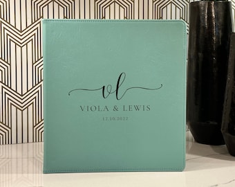 Personalized Leatherette 3-Ring Binder: Engraved Wedding Planner