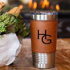 Vaso personalizado, vaso grabado, vaso personalizado, vaso de cuero sintético, vaso de cuero, inauguración de la casa, regalos de aniversario, regalos para él