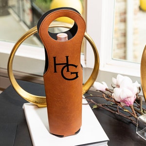 Personalisierte Weintasche, gravierte Weintasche, benutzerdefinierte Weintasche, Kunstleder-Weintasche, Leder-Weintasche, Housewarming, Jubiläum, Babyparty