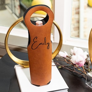 Personalisierte Wein Tasche Gravierte Wein Tasche Benutzerdefinierte Wein Tasche Kunstleder Wein Tasche Leder Wein Tasche Einweihungsparty Jubiläum Baby-Dusche