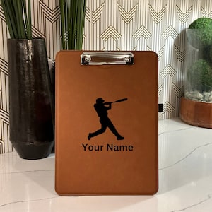 Custom Coach Name Clipboard, Gift for Coach, Gift for Father, Baseball Leather Clipboard, Personalized Leather Clipboard, Sports Clipboard