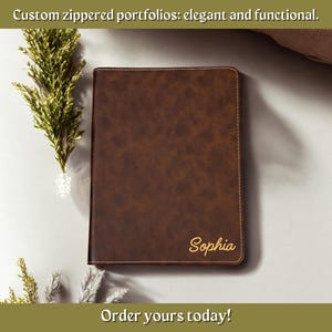 Personalized Refillable Portfolio Custom Portfolio with Zipper Custom Leather Portfolio Personalized Padfolio Business Gift Christmas Gift