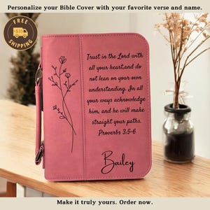 Custom Leather Bible Cover Engraved Bible Cover Custom Book Cover Religious Gift Custom Gift Leather Book Cover Gift For Her Christmas Gifts