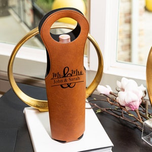 Personalisierte Weintasche, gravierte Weintasche, benutzerdefinierte Weintasche, Kunstleder-Weintasche, Leder-Weintasche, Housewarming, Jubiläum, Babyparty