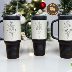 Personalized 40oz Tumbler with Custom Logo, Leather 40oz Laser Engraved Cup, Corporate Gift, Branded Wholesale Bulk Tumblers for Business