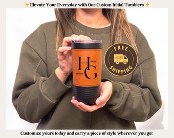 Vaso térmico de cuero personalizado, libre de BPA. Taza de viaje personalizada. Regalo ideal para inauguración de casa. El mejor regalo para ella. Vaso térmico grabado para café. Regalo perfecto para las fiestas. Vaso de 20 oz.