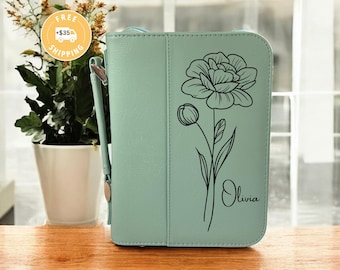 Leather Bible Cover, Personalized Bible Cover, Engraved Bible Cover, Custom Bible Cover, Religious Gifts, Bible Cover, Church Gift, Birth