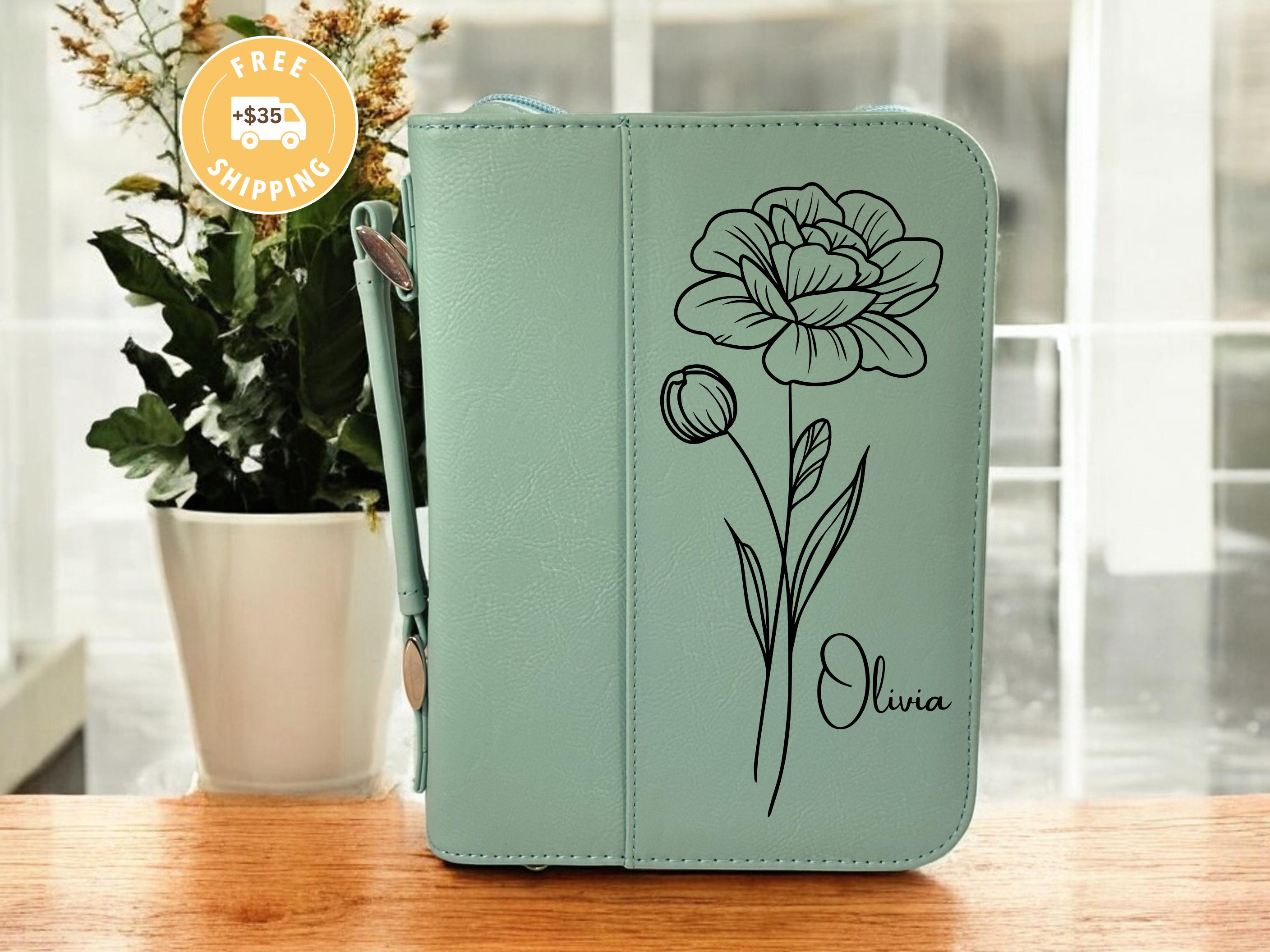 Leather Bible Cover, Personalized Bible Cover, Engraved Bible Cover, Custom Bible Cover, Religious Gifts, Bible Cover, Church Gift, Birth