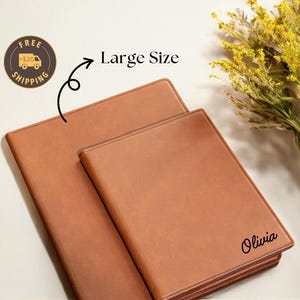 Personalized Leather Padfolio - Custom Refillable Portfolio for Business or PhD Gift