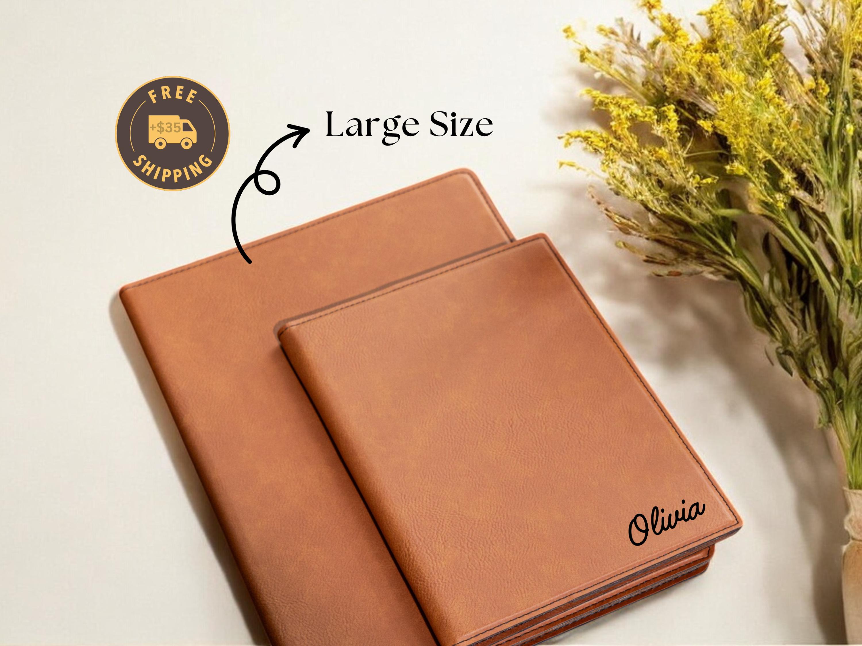 Personalized Leather Padfolio - Custom Refillable Portfolio for Business or PhD Gift