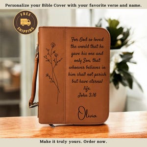 Custom Leather Bible Cover Engraved Bible Cover Custom Book Cover Religious Gift Custom Gift Leather Book Cover Gift For Her Christmas Gifts